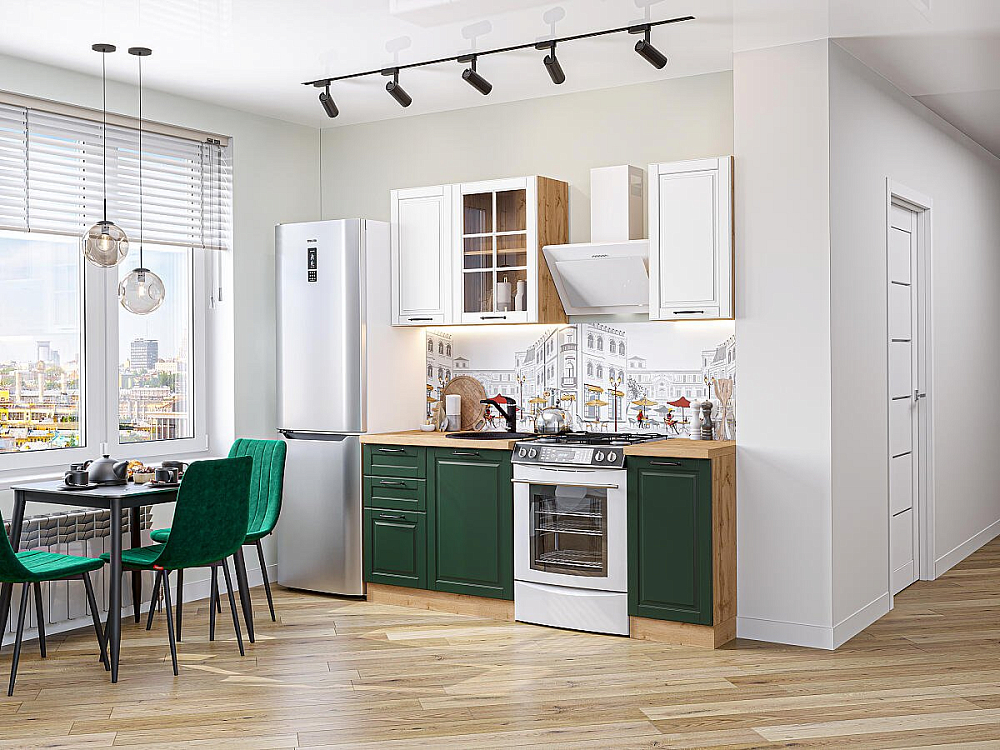 Дублин-04 Дуб Вотан/special white/special green